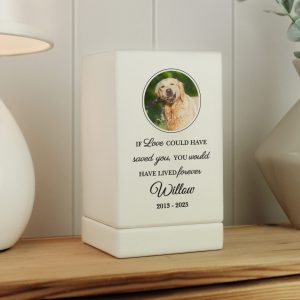 Personalised Pet Photo Wooden Urn - Small